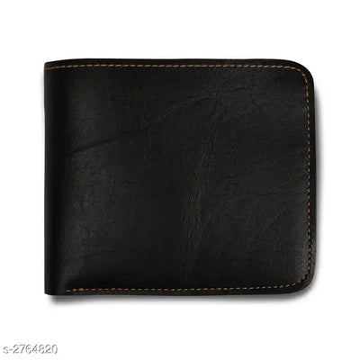 Men Black Genuine Leather Wallet