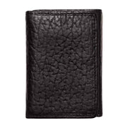 Bison Tri-Fold Black Leather Wallet