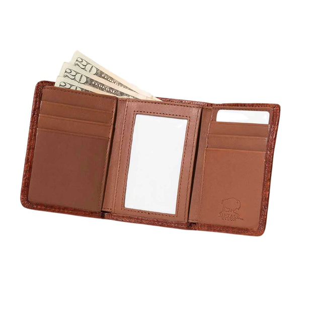 Bison Tri-Fold Brown Wallet