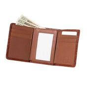 Bison Tri-Fold Peanut Leather Wallet