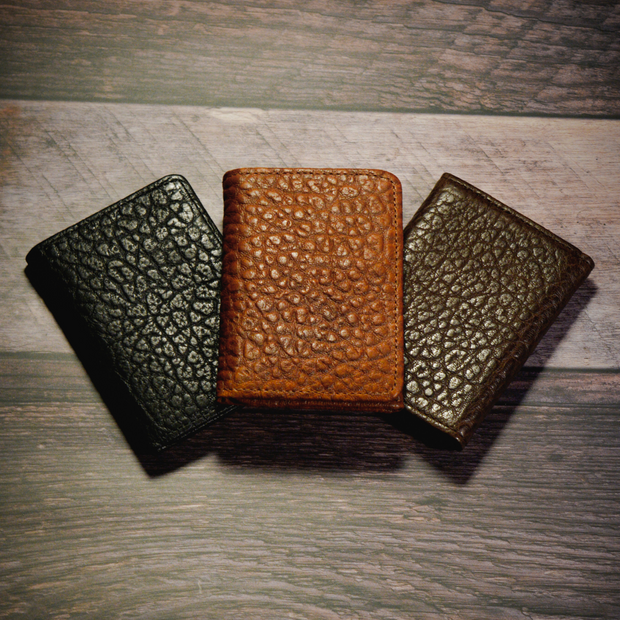 Bison Tri-Fold Peanut Leather Wallet