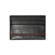 Black Denim Leather Card Case Wallet