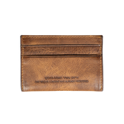 Cognac Denim Leather Card Case Wallet