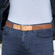 Luxurious Laser Men Cognac Belt